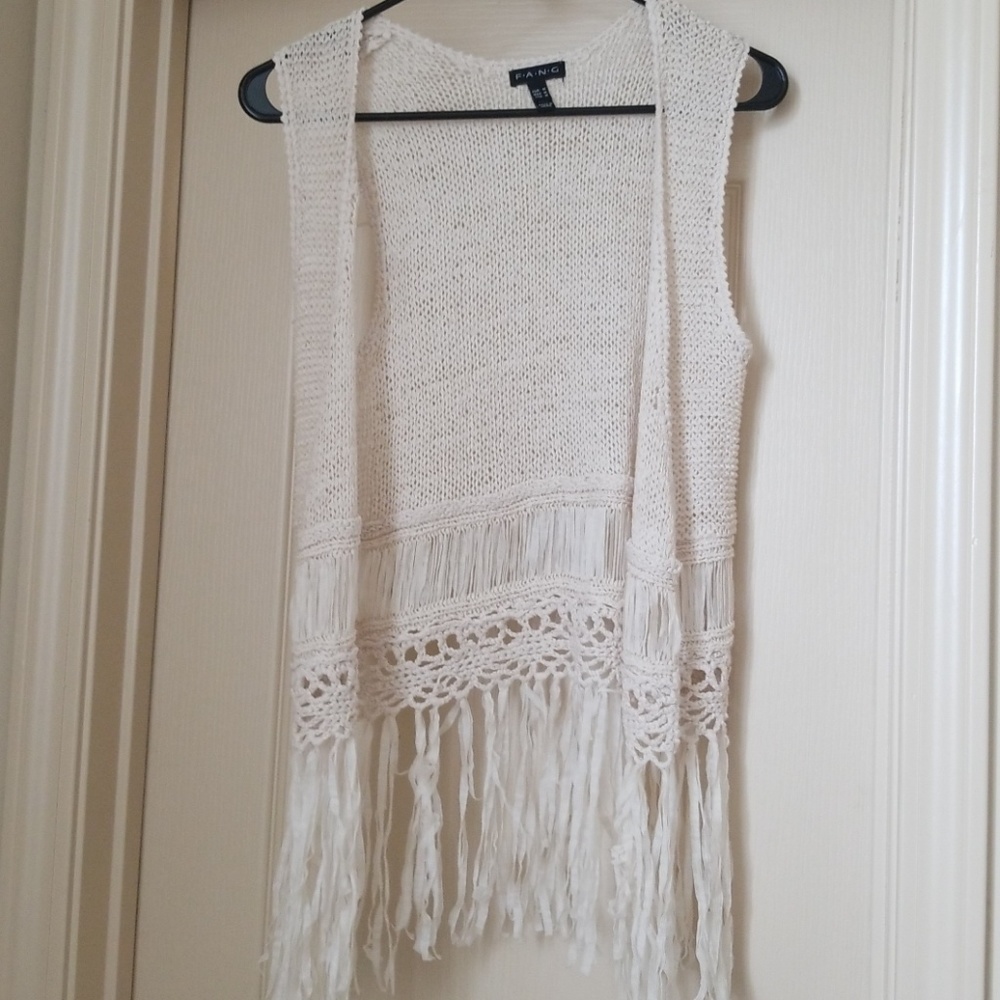 Cream knit vest